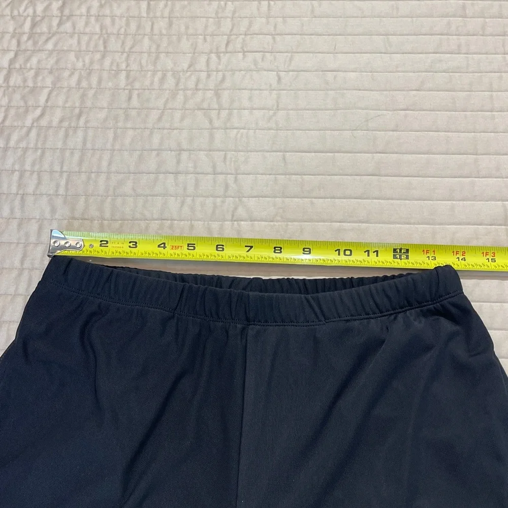 REBA WOMENS SIZE S BLACK LINED Wide-Leg Pants PALAZZO